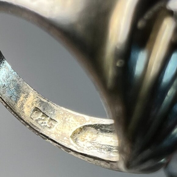 Vtg Sterling Silver Swirl Fluted Domed Band Ring size 5.5 stamped 925 & NF 9.14m - Picture 10 of 12